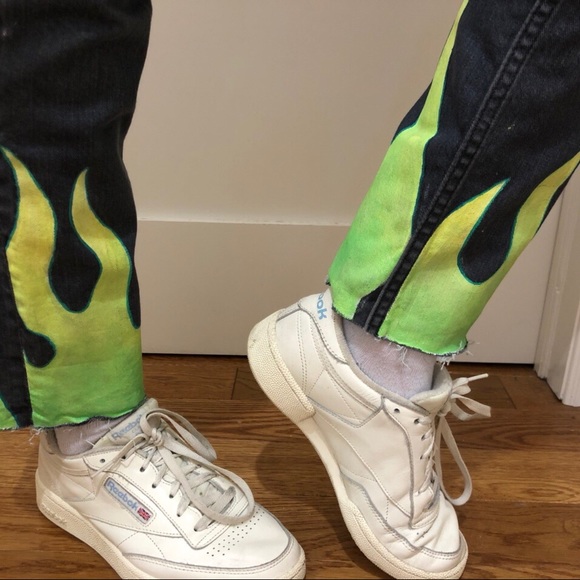 HAND PAINTED JEANS - Picture 1 of 4